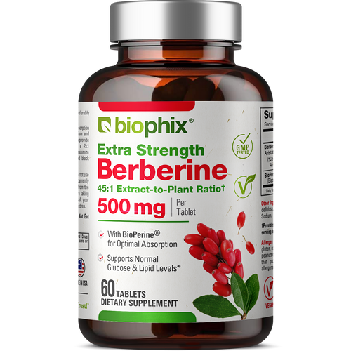 Biophix Berberine High Absorption with Bioperine 22500 mg 60 Tablets - Glucose Metabolism Immune Health Support