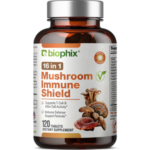 Biophix 16 in 1 Advanced Mushroom Shield with Vitamin C 120 Tablets