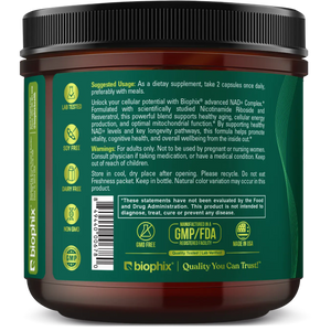 biophix NAD+ Micronized Resveratrol – Nicotinamide Riboside with Quercetin 1000mg per Serving 100 Veg Capsules biophix Health and Beauty