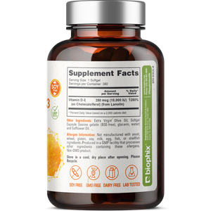 Vitamin D-3 10000 IU High-Potency 380 Softgels