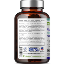 Load image into Gallery viewer, Biophix Nicotinamide 500 mg 180 Vegetarian Capsules - B3 Skin Antioxidants Detoxification Immune Support