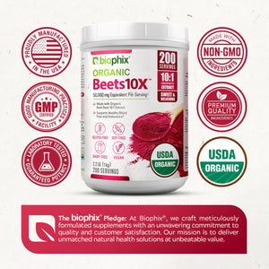 biophix Organic Beets 10X Beet Root Powder 2.2 lb 50000 mg Equivalent