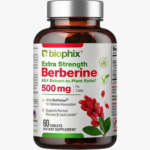 Biophix Berberine High Absorption with Bioperine 22500 mg 60 Tablets - Glucose Metabolism Immune Health Support biophix