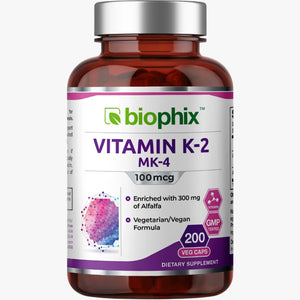 Vitamin K2 MK-4 High-Potency 100 mcg 200 Vegetarian Capsules