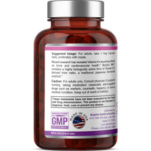 Load image into Gallery viewer, Vitamin K2 MK-7 High-Potency 100 mcg 60 Vegetarian Capsules