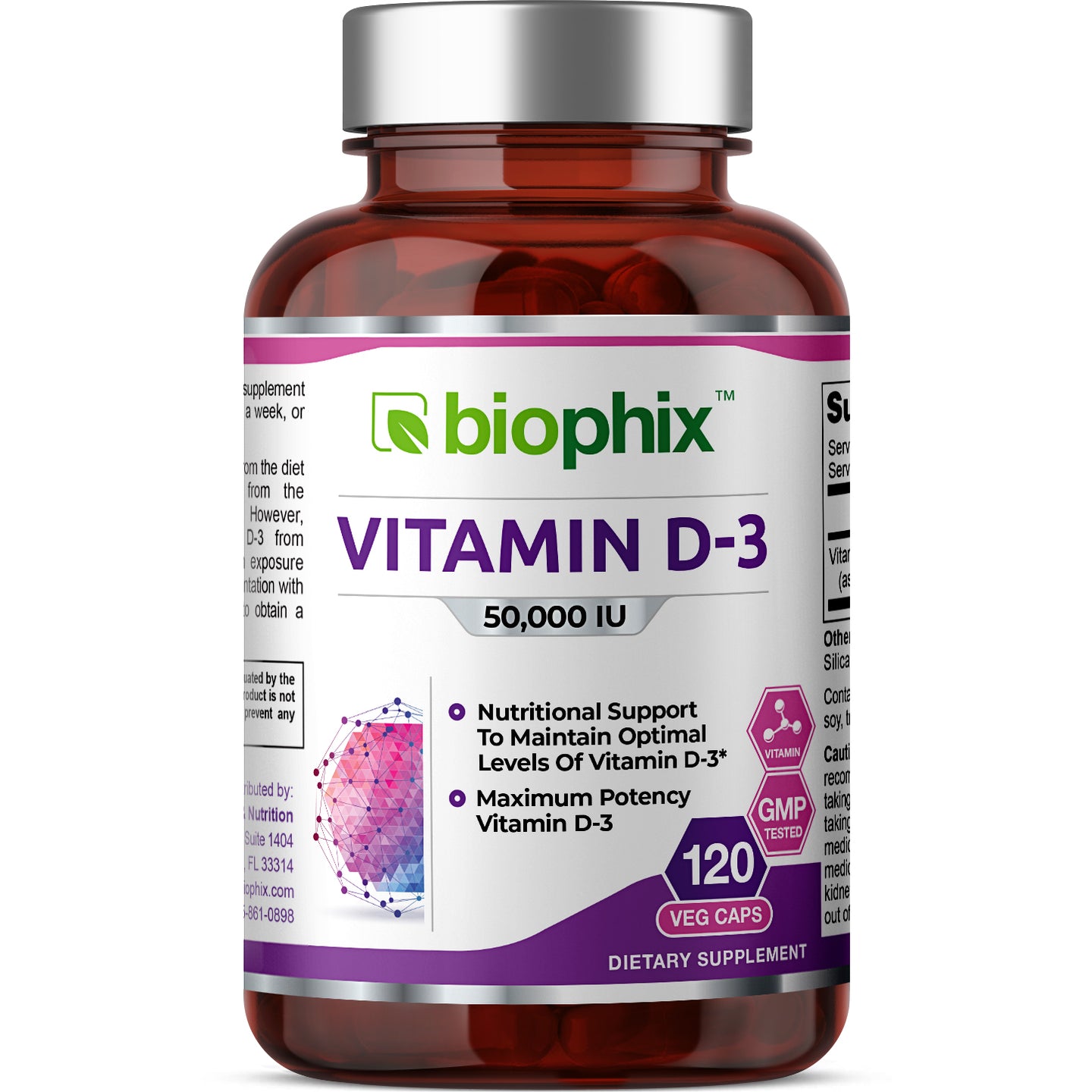 Vitamin D-3 50000 IU High-Potency 120 Vegetarian Capsules