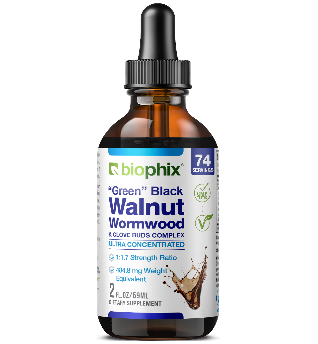 biophix Fresh Green Black Walnut Wormwood Liquid Extract 2 oz