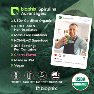 biophix Organic Spirulina Powder Black Cherry Flavor 2.2 lbs 1 kg