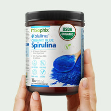 Load image into Gallery viewer, Biophix Blulina Organic Blue Spirulina Powder 10 oz 283.5 g - Detoxification Antioxidants Immune Support Superfood biophix