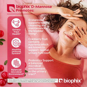D-Mannose Plus Cranberry and Probiotics 1000 mg 120 Vegetarian Capsules with Free Vitamin C-1000 30 Tablets biophix