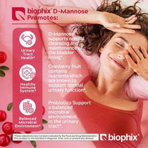 biophix D-Mannose Plus Cranberry and Probiotics 1000 mg 120 Vegetarian Capsules