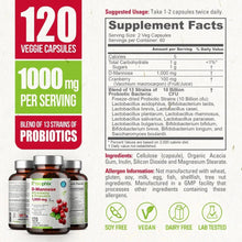 Load image into Gallery viewer, biophix D-Mannose Plus Cranberry and Probiotics 1000 mg 120 Vegetarian Capsules