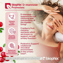 Load image into Gallery viewer, biophix D-Mannose Plus Cranberry and Probiotics 1000 mg 120 Vegetarian Capsules