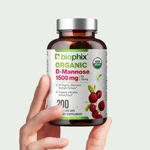 Load image into Gallery viewer, biophix D-mannose USDA Organic 1500 mg 200 Vegetarian Capsules biophix