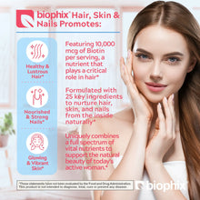 Load image into Gallery viewer, biophix Hair Skin and Nails Complex Formula 180 Caplets with Free Vitamin C-1000 30 Tablets biophix