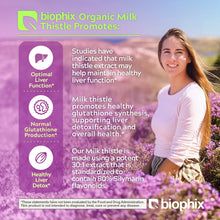 Load image into Gallery viewer, biophix Milk Thistle USDA Organic 30:1 Extract 7500 mg with Piperine 180 Veggie Capsules biophix