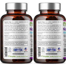 Load image into Gallery viewer, Biophix Nicotinamide 500 mg 180 Capsules 2 Pack - B3 Skin Antioxidants Detoxification Immune Support biophix