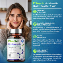 Load image into Gallery viewer, biophix Nicotinamide 500 mg 180 Vegetarian Capsules with Free Vitamin C-1000 30 Tablets