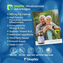 Load image into Gallery viewer, biophix Nicotinamide 500 mg 180 Vegetarian Capsules with Free Vitamin D-3 5000 IU 30 Softgels 30 Softgels