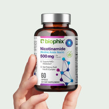 Load image into Gallery viewer, Nicotinamide 500 mg 60 Capsules biophix Health and Beauty