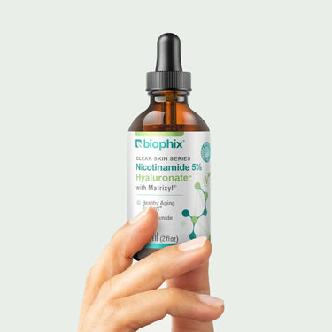 Biophix Nicotinamide Serum 2 oz Hand View Anti-Aging Skin Brightening Dropper
