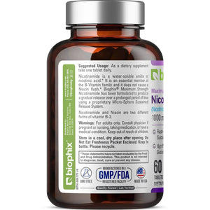 Nicotinamide Extra Strength 1000 mg 60 Tablets biophix
