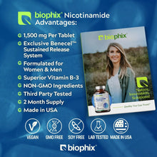 Load image into Gallery viewer, Nicotinamide Maximum Strength 1500 mg 60 Tablets biophix