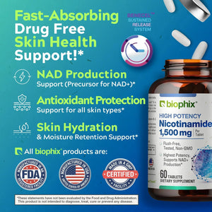 Nicotinamide Maximum Strength 1500 mg 60 Tablets biophix