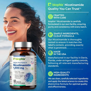 Nicotinamide Maximum Strength 1500 mg 60 Tablets biophix