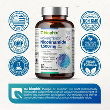 Load image into Gallery viewer, Nicotinamide Maximum Strength 1500 mg 60 Tablets biophix