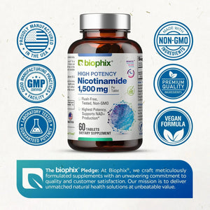 Nicotinamide Maximum Strength 1500 mg 60 Tablets biophix
