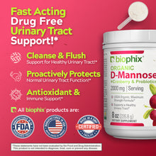 Load image into Gallery viewer, biophix Organic D-Mannose Plus Cranberry &amp; Probiotics 8 oz 226.8 g