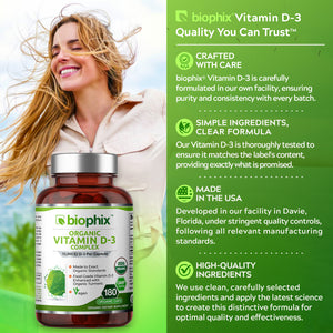 biophix Organic Vitamin D-3 Complex 10000 IU 180 Vegetarian Capsules with Turmeric