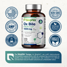 Load image into Gallery viewer, biophix Ox Bile 1000 mg with BioPerine 120 Veggie Capsules