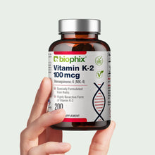 Load image into Gallery viewer, Vitamin K2 MK-4 High-Potency 100 mcg 200 Vegetarian Capsules biophix