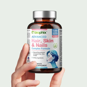 biophix Hair Skin and Nails Complex Formula 180 Caplets with Free Vitamin C-1000 30 Tablets biophix