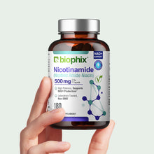 Load image into Gallery viewer, Biophix Nicotinamide 500 mg 180 Vegetarian Capsules - B3 Skin Antioxidants Detoxification Immune Support