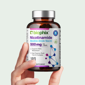 Biophix Nicotinamide 500 mg 180 Capsules - B3 Skin Antioxidants Detoxification Immune Support