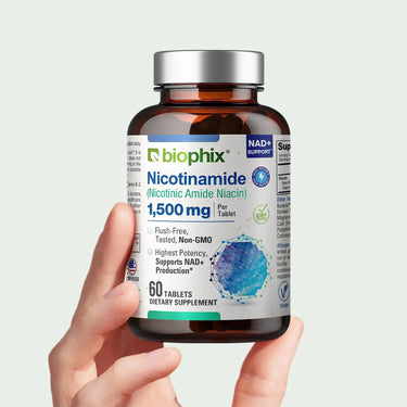 Biophix Nicotinamide 1500 mg Hand View Maximum Strength B3 Skin NAD+ Precursor