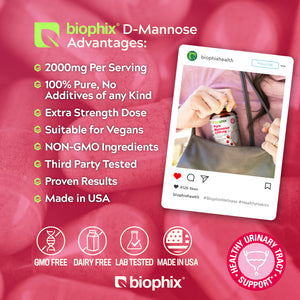 biophix Pure Mannose 100 Percent Powder 2000 mg 3 oz