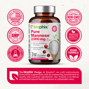 biophix Pure Mannose 100 Percent Powder 2000 mg 3 oz