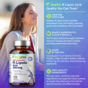 biophix R-Lipoic Acid 300 mg Stabilized 120 Veggie Capsules