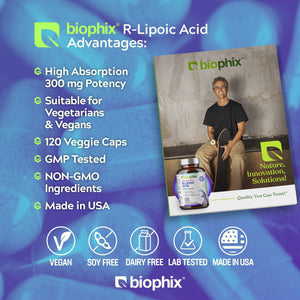 biophix R-Lipoic Acid 300 mg Stabilized 120 Veggie Capsules