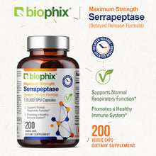 Load image into Gallery viewer, biophix Serrapeptase 120000 SPU Maximum Strength 200 Veggie Caps