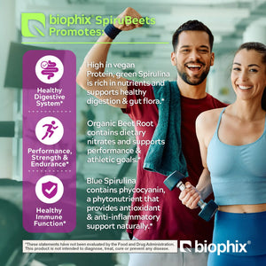 Biophix Spirubeets Organic Spirulina Beet Root Powder 2.2 lb 1 kg - Superfood Antioxidants Immune Support Heart Health biophix