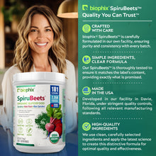 Load image into Gallery viewer, Biophix Spirubeets Organic Spirulina Beet Root Powder 2.2 lb 1 kg - Superfood Antioxidants Immune Support Heart Health