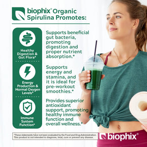 Biophix Spirulina USDA Certified Organic Powder 2.2 lbs 1 kg - Green Antioxidants Superfood Protein Immune Support biophix