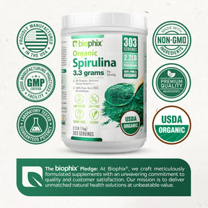 biophix Spirulina USDA Certified Organic Powder 2.2 lbs 1 kg