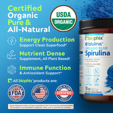 Load image into Gallery viewer, Biophix Blulina Organic Blue Spirulina Powder 10 oz 283.5 g - Detoxification Antioxidants Immune Support Superfood