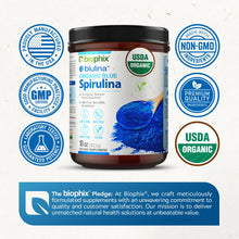 Load image into Gallery viewer, Biophix Blulina Organic Blue Spirulina Powder 10 oz 283.5 g - Detoxification Antioxidants Immune Support Superfood